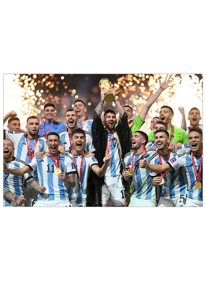 لوحة لمنتخب الأرجنتين احتفالاً بكأس العالم قطر 2022، مقاس 60×40 سم