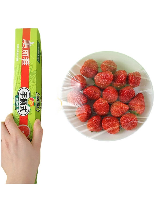 Maryya Meili Ya Food-Grade Cling Film, Large Size, Perforated Easy-Tear No-Knife Cutting, 30Cm*50M, Heat-Resistant, Microwave-Safe - Image 2