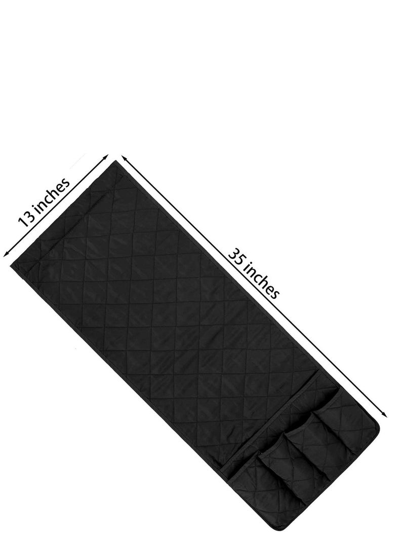 NIBEMINENT Sofa Armrest Organizer, Couch Arm Chair Caddy Cover, Remote Control Magazine Book Smart Phone Tablet Storage Non Slip Holder for Home Bedroom Office Hotel Black  - Image 5
