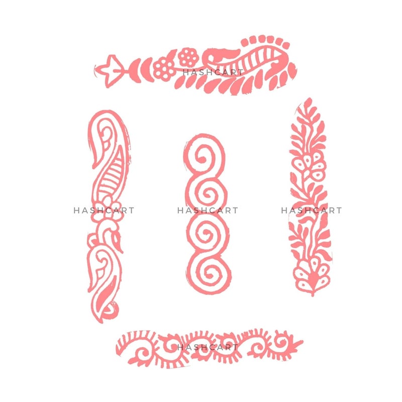 TWOGRAMS Finger Shape Wooden Block Stamps- Wooden Blocks for Block Printing Stamp for Crafting on Fabric, Clay & Henna Tattoo, Wood Stamps for Saree | Set of 5 | - Image 3