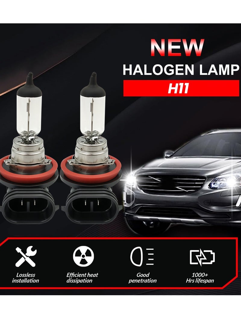 FEEMA H11 Halogen Headlight Bulb 12V 55W 2PCS Premium Quartz Glass Car Head Lamp Bulbs Super Bright White Light Automotive Front Fog Light Replacement Bulb Long Life Xenon Gas Beam Lamp for Cars SUVs Trucks Waterproof Made in Korea - Image 5