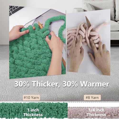Cozyful Chunky Yarn for Hand Knitting - #10 Chunky Chenille Yarn, Jumbo Big Thick Chunky Yarns for Crocheting, Super Bulky Chunky Knit Blanket Yarns, 8 Skein (22yds 8oz Each Skein), Misty Jungle Green - Image 5