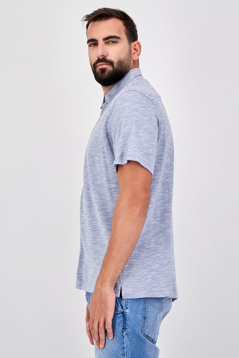 Celio Men Regular Fit Heather Short Sleeve Casual Shirt, Grey - Image 2