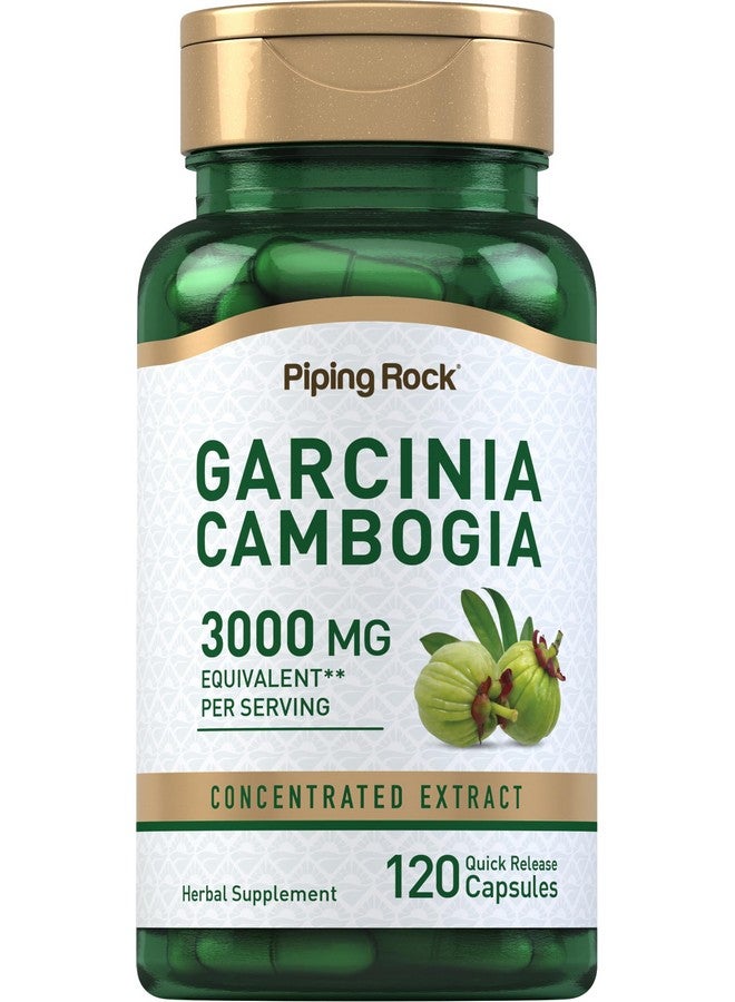 بايبينج روك Piping Rock Garcinia Cambogia 3000mg | 120 كبسولة | أقراص مستخلص مركّزة | مكمل غذائي خالٍ من الجلوتين وغير معدّل وراثيًا - Image 1