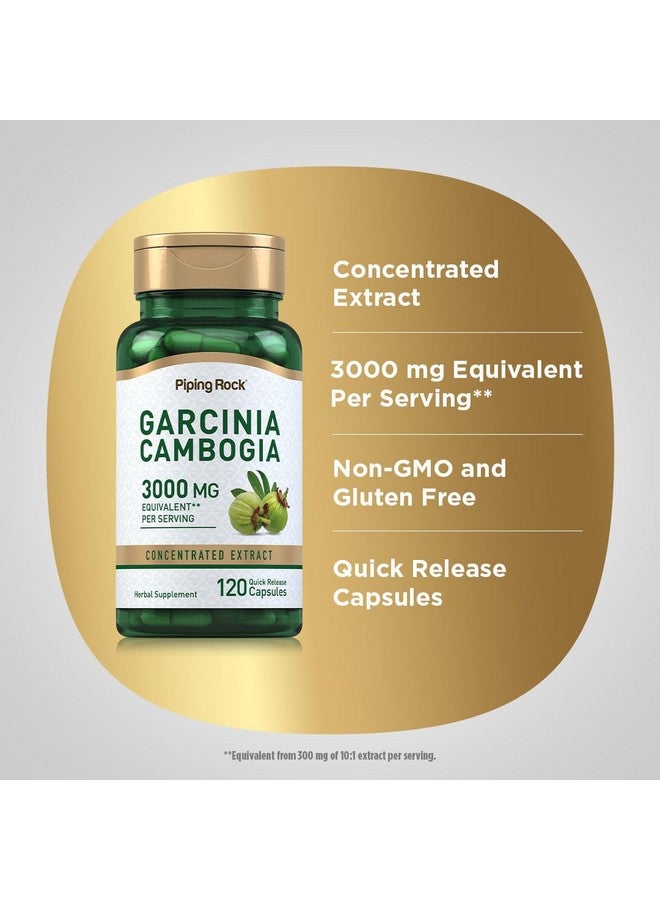 بايبينج روك Piping Rock Garcinia Cambogia 3000mg | 120 كبسولة | أقراص مستخلص مركّزة | مكمل غذائي خالٍ من الجلوتين وغير معدّل وراثيًا - Image 2