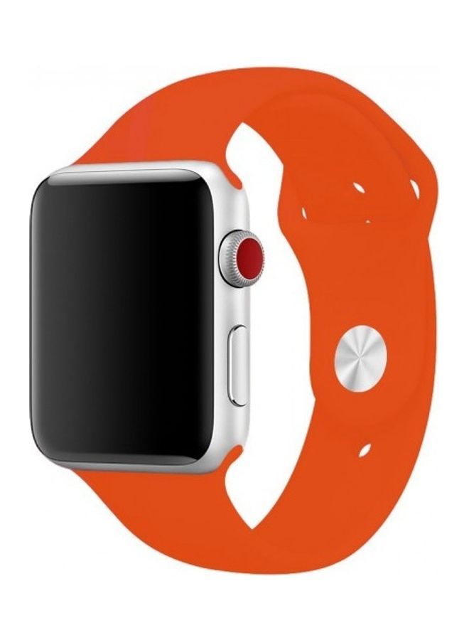 NIBEMINENT Silicone Replacement Band For Apple Watch 38/40mm Orange - Image 1