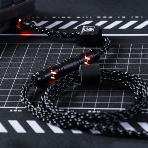 MAMBASNAKE C07 Custom USB C Keyboard Cable with RGB Lighting for 8KHz Magnetic Keyboard, Single Crystal Copper Braided Charging Cable USB A to Type C, 5-Pin CNC Aviation Connector,Black - Image 5