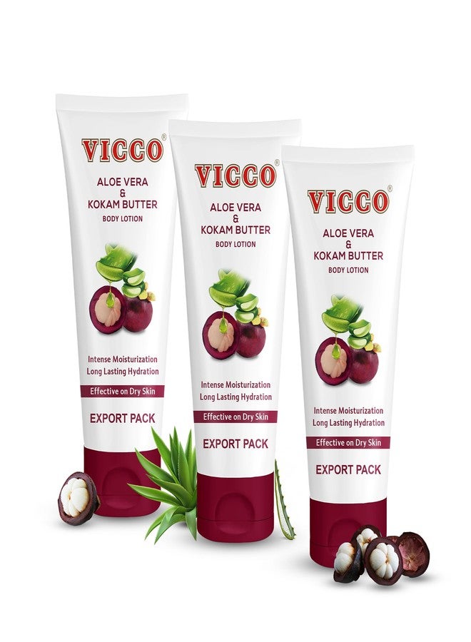 Vicco Aloe Vera and Mangosteen (kokum butter Lotion for Body, Hands & Face, Soft-Absorbing Texture, 6.76 Fl Oz (Pack of 3 - Image 1