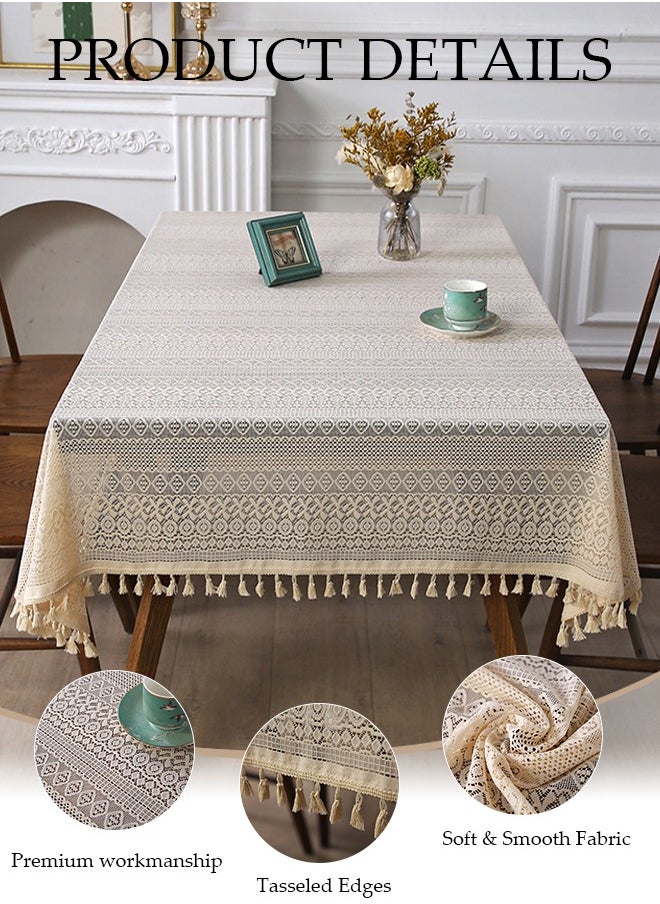 DUNISO Rectangle Tablecloth 145x180cm, American Vintage Table Cloth Boho Style, Table Cloth Washable Spill Proof Wrinkle Resistant Table Cover For Kitchen Parties Tabletop Outdoor Picnic  - Image 5