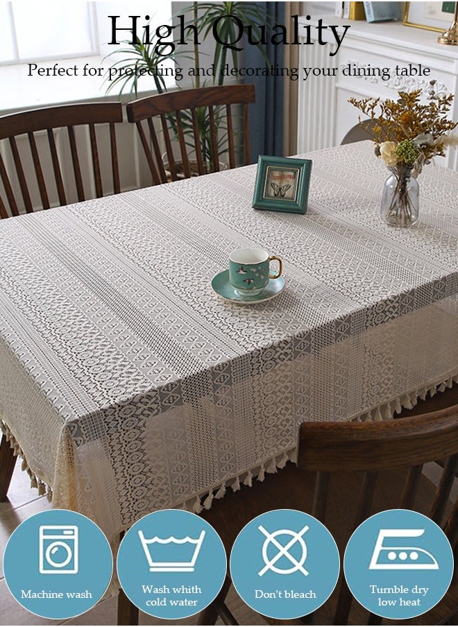DUNISO Rectangle Tablecloth 145x180cm, American Vintage Table Cloth Boho Style, Table Cloth Washable Spill Proof Wrinkle Resistant Table Cover For Kitchen Parties Tabletop Outdoor Picnic  - Image 4