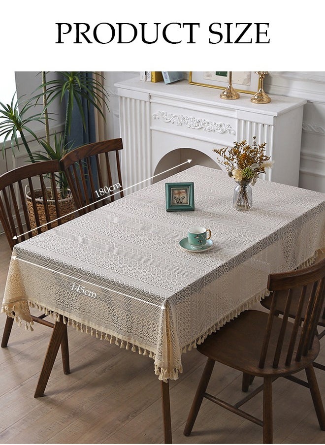 DUNISO Rectangle Tablecloth 145x180cm, American Vintage Table Cloth Boho Style, Table Cloth Washable Spill Proof Wrinkle Resistant Table Cover For Kitchen Parties Tabletop Outdoor Picnic  - Image 3