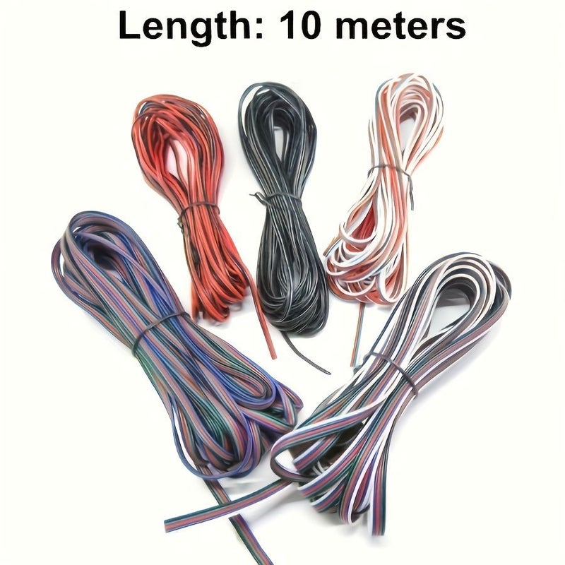 1pc 393.7 Inch 5pin Extension Wire Cable 24AWG LED Connector For WS2812 WS2811 RGB RGBW RGB CCT 5050 3528 LED Strip - Image 1