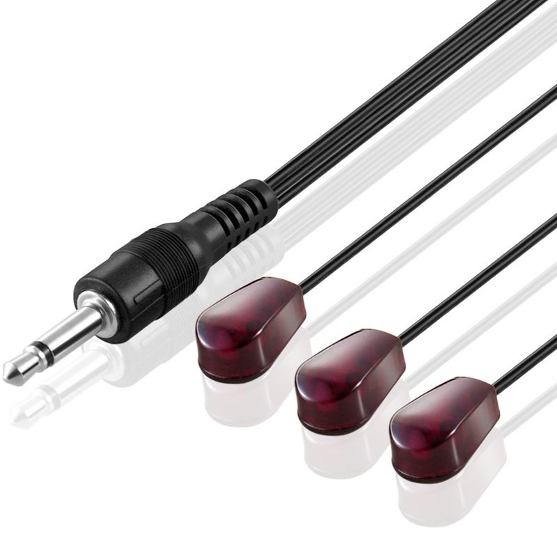OBVIS IR Emitter Extender Cable, 10 Feet (3 Meter), 3-Eye 3.5MM Jack, Compatible with 38khz Devices, Xbox One, AV Equipment, Adhesive Backing