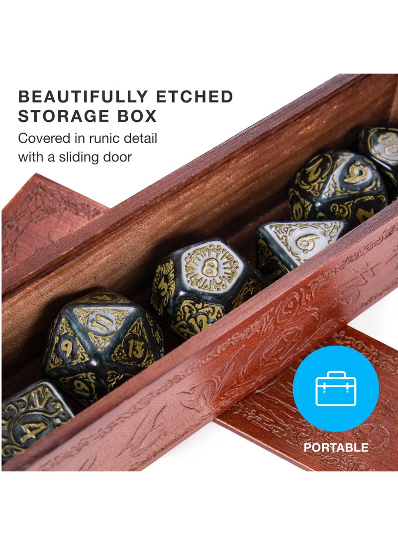 Wiz Dice Wiz Dice Titan Dice - Polyhedral Large Dice Set for Tabletop RPG Adventure Games with a Wooden Dice Box - DND Jumbo Dice Set, Suitable for Dungeons and Dragons Dungeon Master  - Image 3