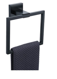 Excefore Towel Holder Modern Matte Black Stainless Steel Square Towel Hangers Wall Mounted Screw Mounted for Bathroom Bedroom Kitchen Office Hotel  - Image 1