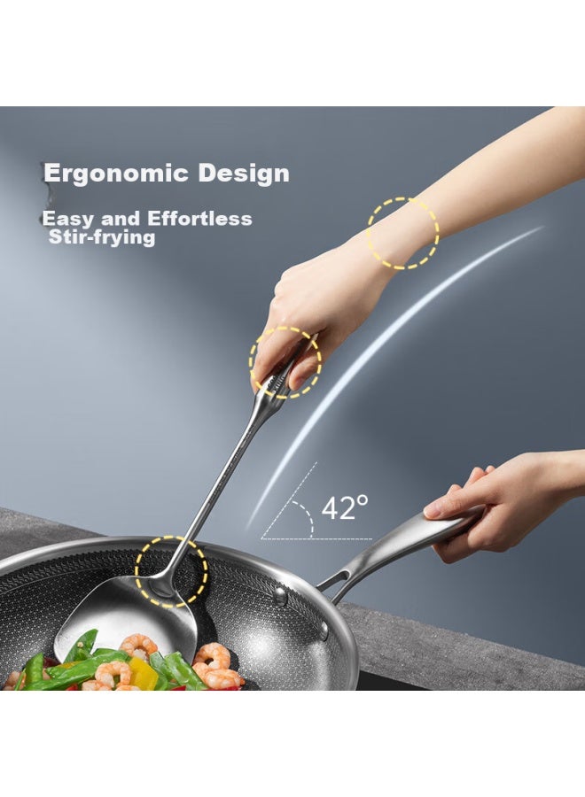 COOKER KING Chuidahuang Kitchen Utensil Set, 304 Stainless Steel Spatula And Soup Ladle Two-Piece Set, For Iron And Stainless Steel Wok, Non-Coated Pan Specific - Image 5
