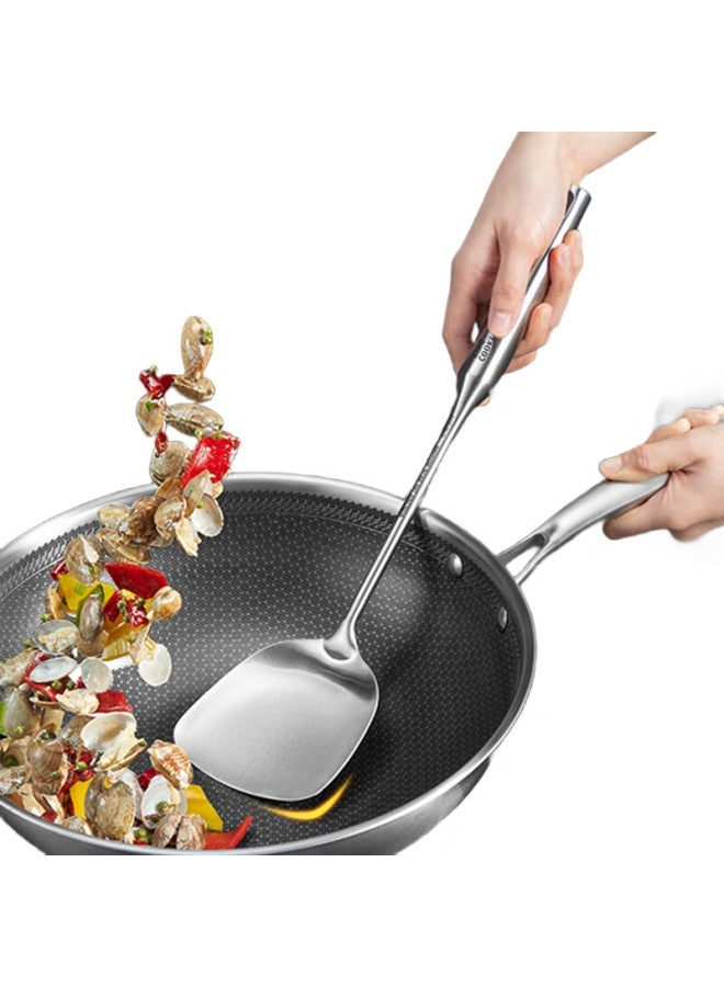 COOKER KING Chuidahuang Kitchen Utensil Set, 304 Stainless Steel Spatula And Soup Ladle Two-Piece Set, For Iron And Stainless Steel Wok, Non-Coated Pan Specific - Image 3