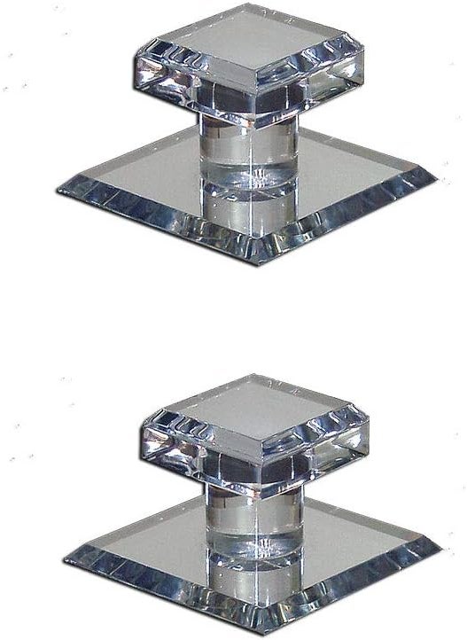 Mirart Mirart Pull Handle Self Stick Small Square Acrylic Mirror Beveled Knob 2 Pack 