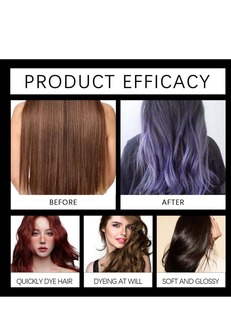 EELHOE Hair Dye Shampoo,3-In-1 Shampoo for Color Treated Hair,Instant Dye Shampoo,Hair Colour Shampoo for Women Grey Hair Coverage,Home Hair Dye Pure Plant Extract,Anti Grey Shampoo 200ml(Purple) - Image 2
