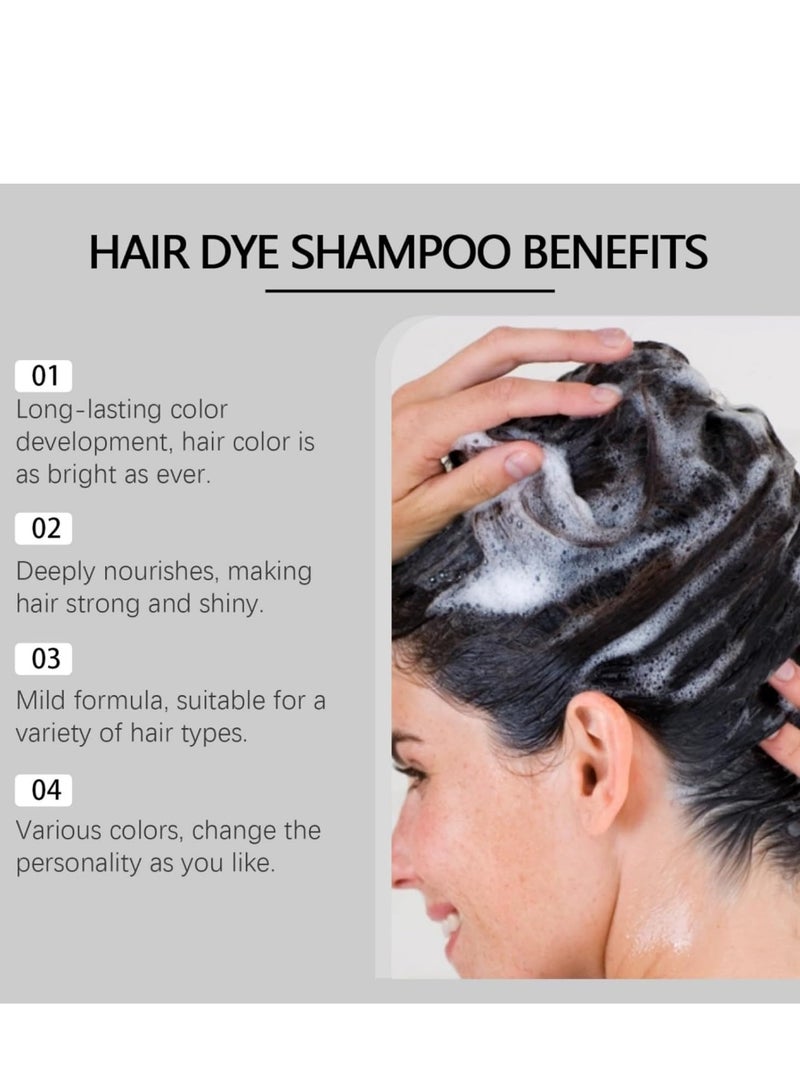 EELHOE Hair Dye Shampoo,3-In-1 Shampoo for Color Treated Hair,Instant Dye Shampoo,Hair Colour Shampoo for Women Grey Hair Coverage,Home Hair Dye Pure Plant Extract,Anti Grey Shampoo 200ml(Purple) - Image 3