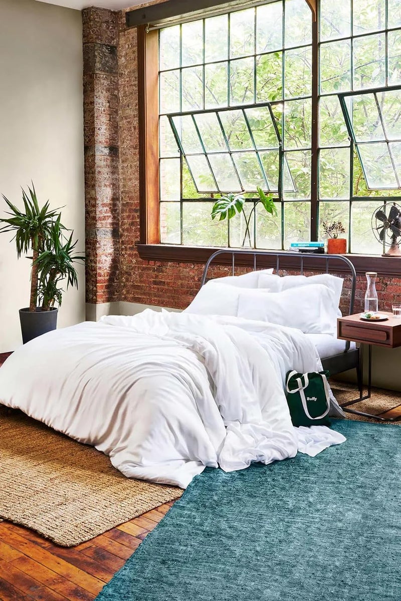 Buffy 100% Eucalyptus Lyocell Duvet Cover with Corner Ties - Protects and Covers Your Comforter/Duvet Insert, Silky Soft, Cool-to-The-Touch, Naturally-Dyed (White, Full/Queen) - Image 3