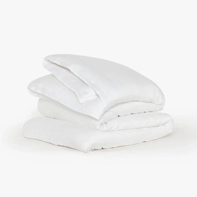 Buffy 100% Eucalyptus Lyocell Duvet Cover with Corner Ties - Protects and Covers Your Comforter/Duvet Insert, Silky Soft, Cool-to-The-Touch, Naturally-Dyed (White, Full/Queen) - Image 1