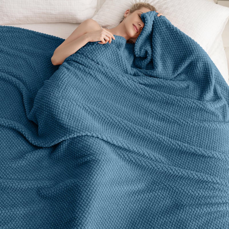 Jungle Star Blue Soft Fleece 300GSM Large Queen Blanket for Couch Cozy Flannel Room Decorative Blankets  Lightweight Plush Blanket for Bed Sofa  90x90 - Image 5