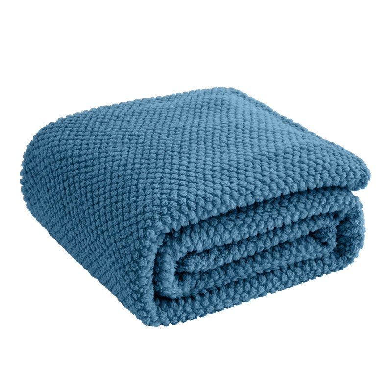 Jungle Star Blue Soft Fleece 300GSM Large Queen Blanket for Couch Cozy Flannel Room Decorative Blankets  Lightweight Plush Blanket for Bed Sofa  90x90 - Image 1