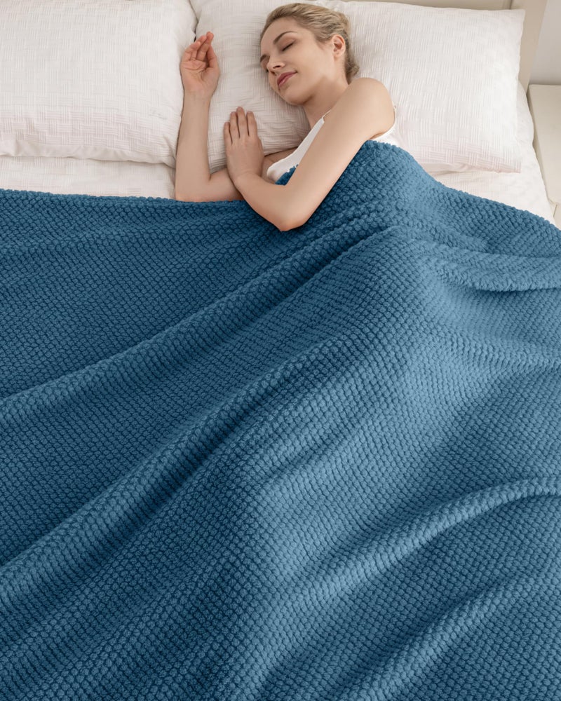 Jungle Star Blue Soft Fleece 300GSM Large Queen Blanket for Couch Cozy Flannel Room Decorative Blankets  Lightweight Plush Blanket for Bed Sofa  90x90 - Image 4