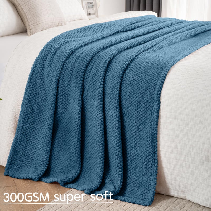 Jungle Star Blue Soft Fleece 300GSM Large Queen Blanket for Couch Cozy Flannel Room Decorative Blankets  Lightweight Plush Blanket for Bed Sofa  90x90 - Image 2