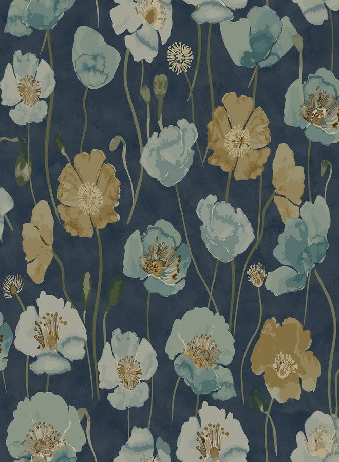 NuWallpaper Adelia Indigo Peel and Stick Wallpaper, NUS6429 - Image 1