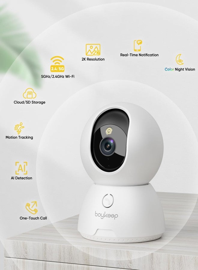 BoyKeep 2K Cameras for Home Security, 2-Pack Indoor Camera with Night Vision, Pet Camera Indoor with Phone App, Motion Detection, 2-Way Audio, Cloud/SD Card Storage, Compatible with Alexa - Image 2