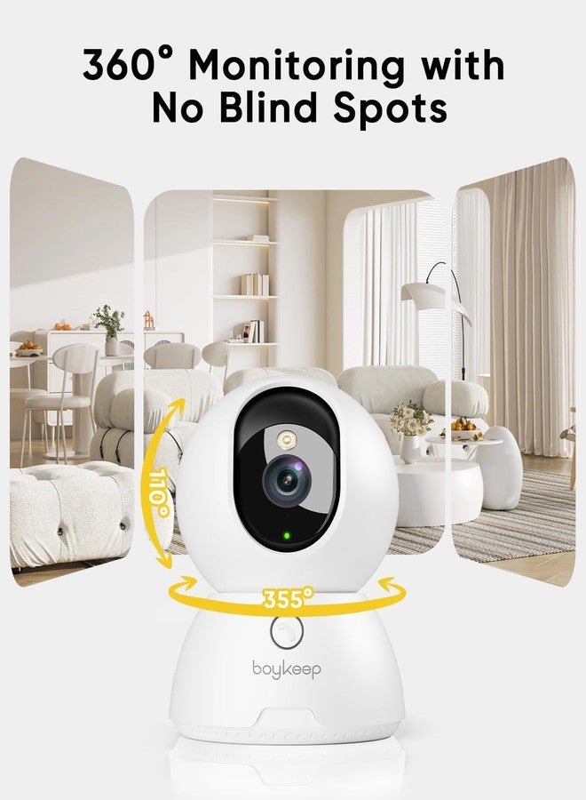 BoyKeep 2K Cameras for Home Security, 2-Pack Indoor Camera with Night Vision, Pet Camera Indoor with Phone App, Motion Detection, 2-Way Audio, Cloud/SD Card Storage, Compatible with Alexa - Image 4