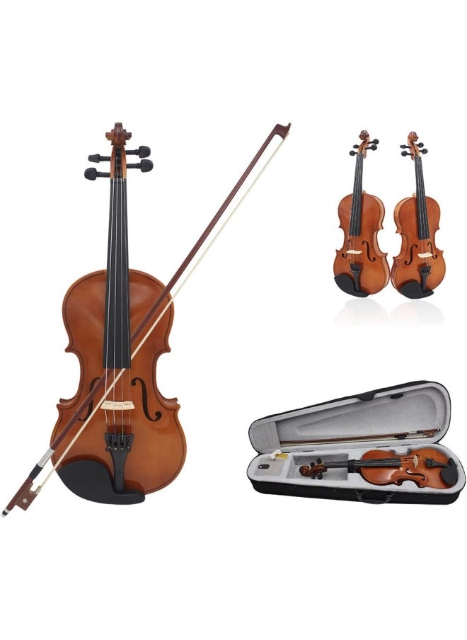 Megarya MegArya Violin Full Size 4/4 Natural Acoustic Solid Wood Violin Fiddle for Beginner with Case Rosin  - Image 3
