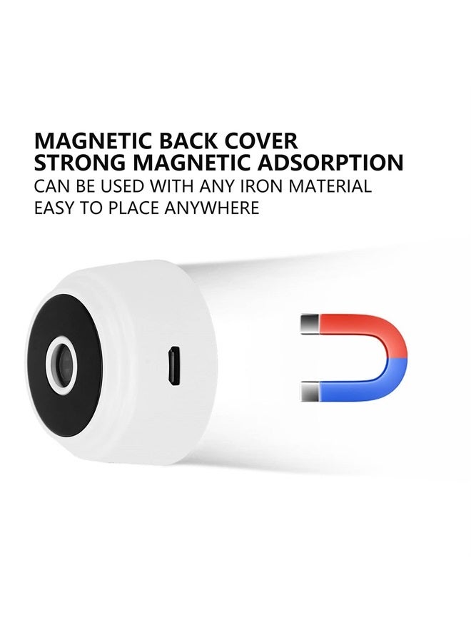 Serounder كاميرا أمان لاسلكية، كاميرا واي فاي IP بدقة 1080P HD مع غطاء خلفي مغناطيسي، كاميرا مراقبة منزلية للأطفال والحيوانات الأليفة، تدعم بطاقة SD بسعة 128GB (بيضاء)