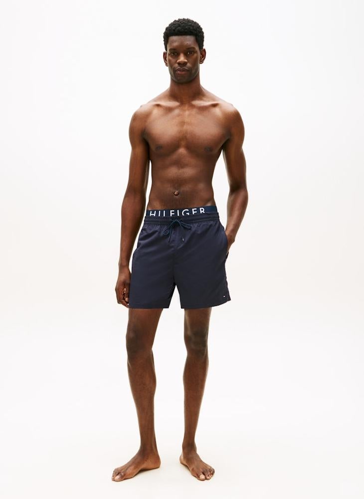 TOMMY HILFIGER Double Waistband Mid Length Swim Shorts - Image 4