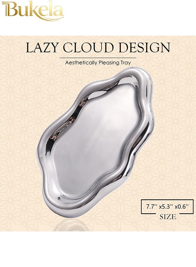 Bukela Women's Jewelry Storage Tray Trinket Tray, Ring Tray, Unique Cloud Shaped Ceramic Tray - Image 2