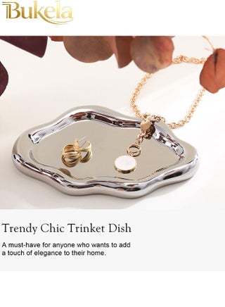 Women's Jewelry Storage Tray Trinket Tray, Ring Tray, Unique Cloud Shaped Ceramic Tray - view 4