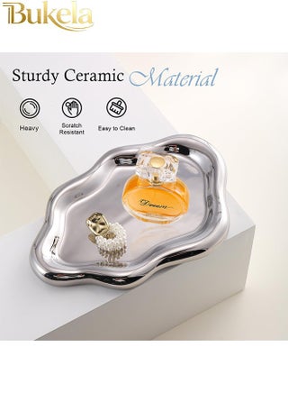 Women's Jewelry Storage Tray Trinket Tray, Ring Tray, Unique Cloud Shaped Ceramic Tray - view 5