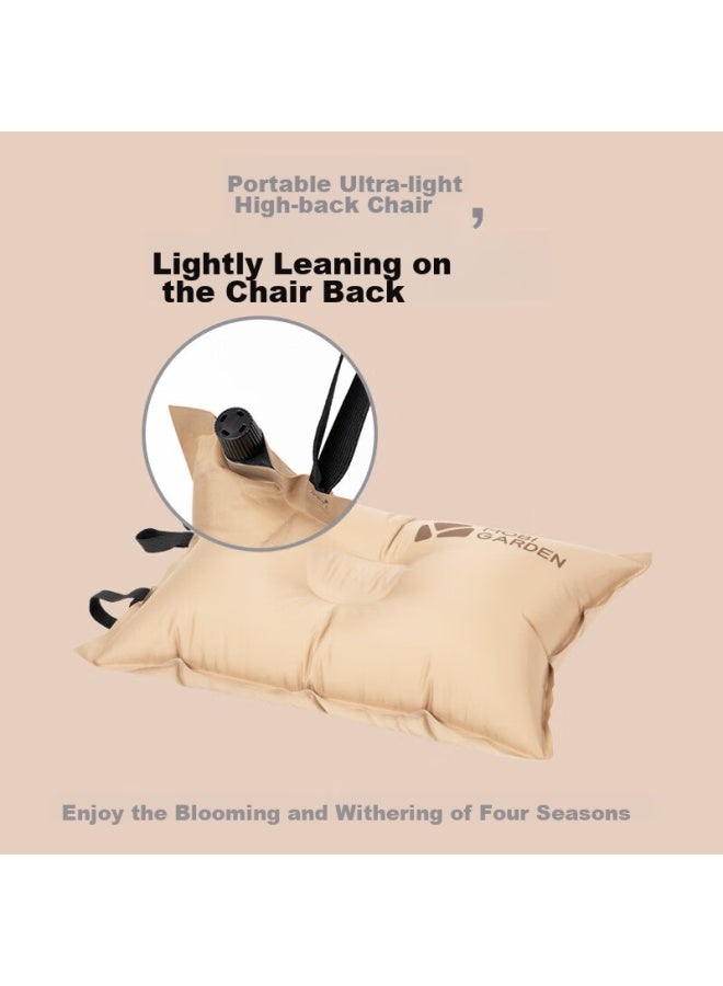 MOBIGARDEN Mobigarden Automatic Inflatable Pillow, Travel Pillow, Portable Comfortable Nap Camping Pillow, Nxl1534002, Warm Sand Color - Image 3