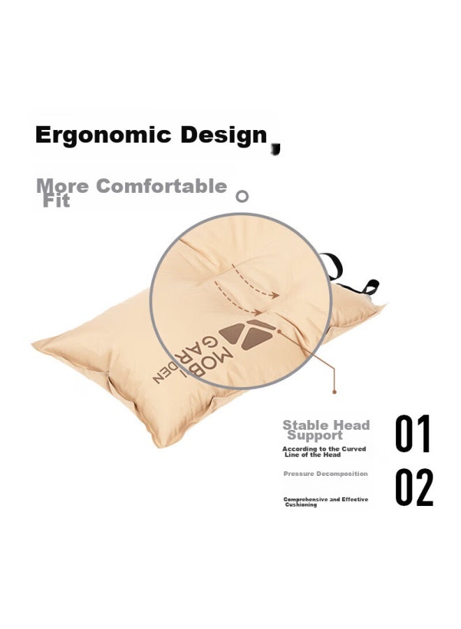 MOBIGARDEN Mobigarden Automatic Inflatable Pillow, Travel Pillow, Portable Comfortable Nap Camping Pillow, Nxl1534002, Warm Sand Color - Image 2