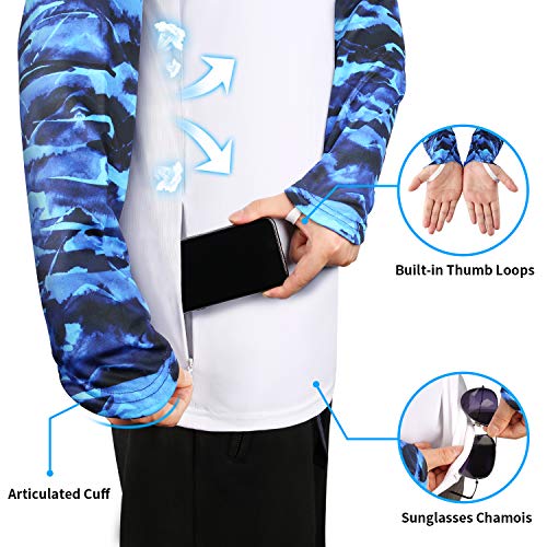 Palmyth Fishing Shirt for Men Long Sleeve Sun Protection UV UPF 50+ T-Shirts with Pocket (Sailfish/Anchor, XXX-Large) - Image 3