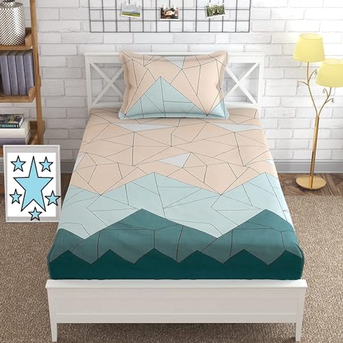 RRC 144TC Microfiber Cotton Single Bedsheet with 1 Pillow Cover for Every Day Use for Single Bed 60X90(inches) Single Bedsheet,17X27(Inches) Pillow Cover - Image 1