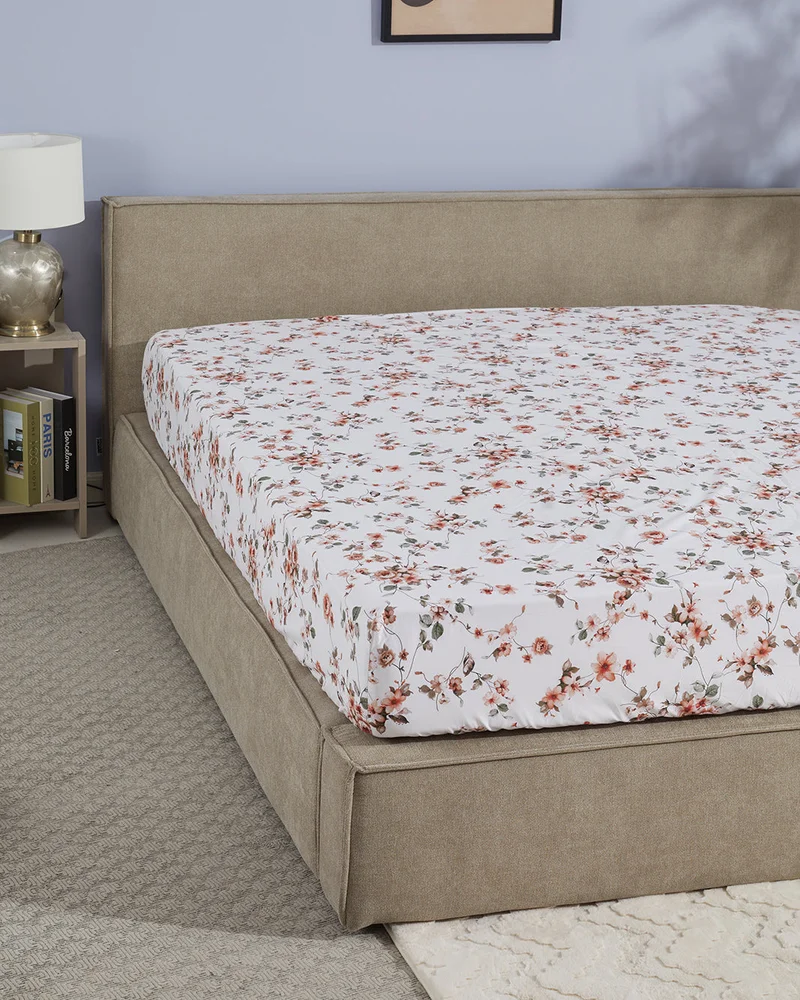 REDTAG Multicolor Floral Printed Fitted Sheet (190 x 90 cm)