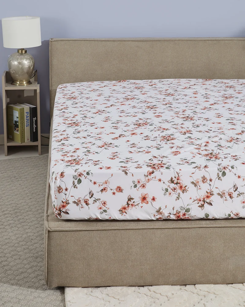 REDTAG Multicolor Floral Printed Fitted Sheet (190 x 90 cm)