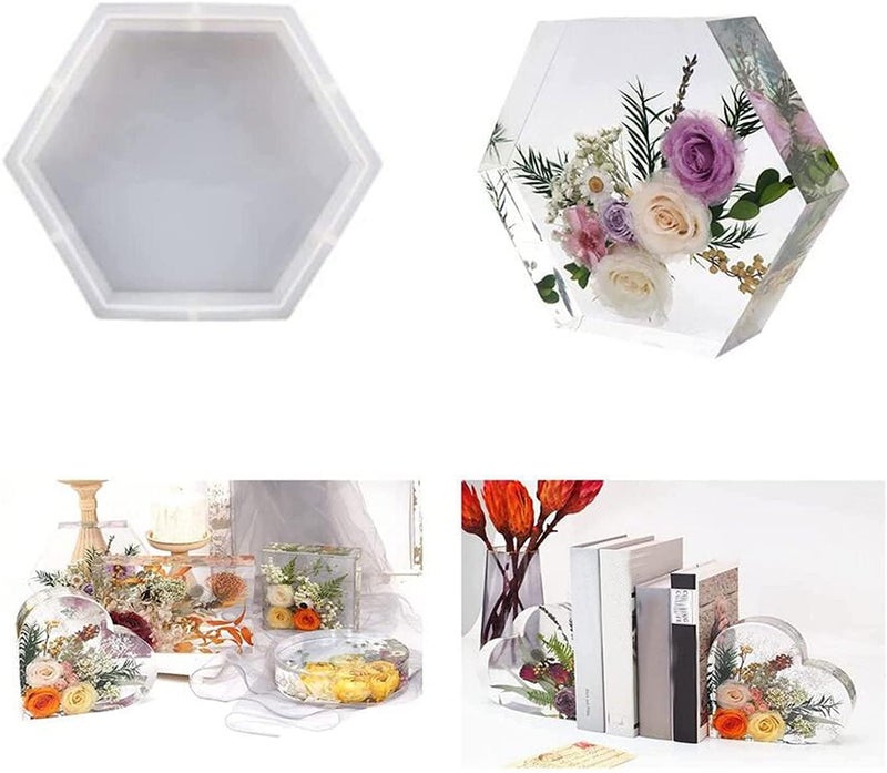 SNOOGG® مجموعة من 1 قوالب سيليكون بشكل سداسي عميق لفن الراتنج، DIY، الصب، صنع الحوامل، تزيين المنزل، حصيرة الكوب والمزيد .. - Image 5