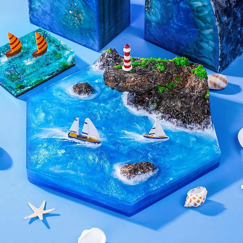 SNOOGG® مجموعة من 1 قوالب سيليكون بشكل سداسي عميق لفن الراتنج، DIY، الصب، صنع الحوامل، تزيين المنزل، حصيرة الكوب والمزيد .. - Image 3