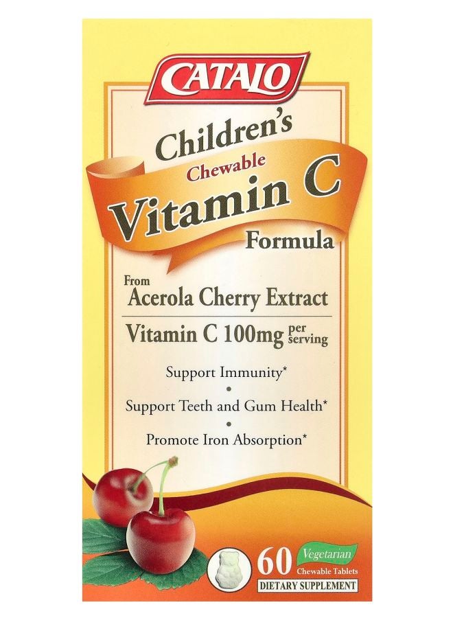 Children's Chewable Vitamin C Formula 100 mg 60 Vegetarian Chewable Tablets (50 mg per Tablet)
