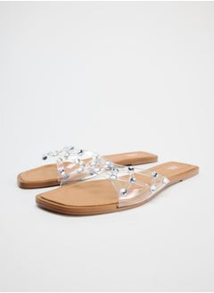 Zara Flat vinyl sandals with rhinestones  - Image 2