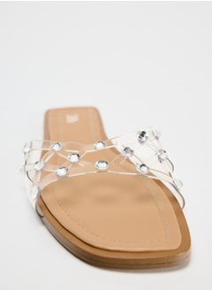 Zara Flat vinyl sandals with rhinestones  - Image 3